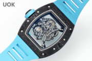 Best Replica RICHARD MILLE RM 55 – Swiss Movement Super Clone with Carbon Case & Blue Rubber Strap - Image 3