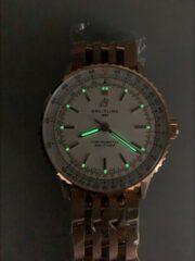 Breitling Navitimer, white dial, rose gold bracelet, model R17329F41G1R1 (1:1 Super Clone) - Image 10