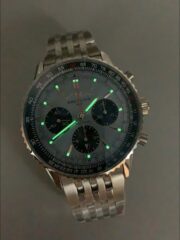 Breitling Navitimer with blue dial and steel bracelet (1:1Super Cloen) - Image 9