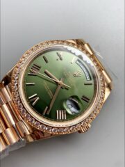 Rolex Day Date Presidential 18K Rose Gold Watch 40MM – Olive Green Dial(1:1Super Clone) - Image 4