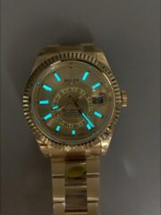 Rolex Sky-Dweller REF# 336935 Gold Dial Watch in Yellow Gold 904L Steel Case (1:1Super Clone) - Image 9