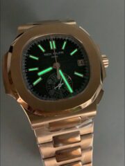 Patek Philippe Nautilus 5980/R Rose Gold 904L Steel Case in Black Dial (1:1Super Clone) - Image 9