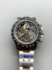 Rolex Daytona Skeleton Dial Carbon Fiber Mechanical Watch (1:1 Super Clone)