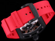 Best Swiss Replica RICHARD MILLE RM 52 Watch – Skeleton Tourbillon , Red Strap - Image 9