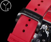 Best Richard Mille RM52-01 Replica - Red Rubber Strap, Skeleton Dial, Swiss Tourbillon, Carbon Fiber Case - Image 9