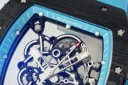 Best Replica RICHARD MILLE RM 55 – Swiss Movement Super Clone with Carbon Case & Blue Rubber Strap - Image 6