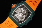Best Richard Mille RM 21-02 Tourbillon Aerodyne Replica Watch - Orange Leather Strap - Image 8