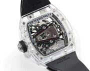 Replica Richard Mille RM 38-02 Pink Themed Crystal Skeleton Tourbillon Black Rubber Strap Watch - Image 7