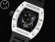 Best Swiss Replica Richard Mille RM52 Skull Tourbillon Watch with Rubber Strap - Image 2