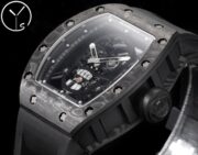 Best Richard Mille RM 052 Replica Black Carbon Fiber Case Watch – Men’s Luxury Watch With Skeleton Skull Dial - Image 6