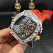 Replica Richard Mille RM 11-03 Men’s Watch with Diamond Bezel And Skeleton Dial Design - Image 5