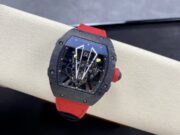 Swiss Replica Richard Mille RM27-03 Black Carbon Fiber Case with Red Woven Strap - Image 5