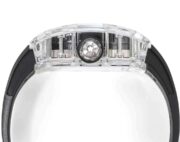 Replica Richard Mille RM 38-02 Pink Themed Crystal Skeleton Tourbillon Black Rubber Strap Watch - Image 9