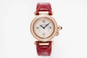 Cartier Pasha de Cartier Ladies Watch Rose Gold Red Leather Strap