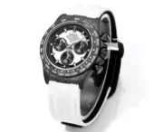 Rolex Daytona Carbon Fiber Custom Edition – Black with White Strap - Image 2