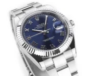 Rolex Datejust 41mm Watch – Blue Dial, Fluted Bezel, Stainless Steel - Image 3