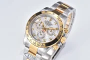 Rolex Daytona Watch with Moissanite Diamonds – Two-Tone with Mother-of-Pearl Dial - Image 3