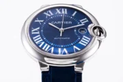 Cartier Ballon Bleu 42mm Blue Leather Watch - Image 3