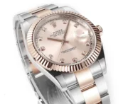 Rolex Datejust 41mm Two-Tone Rose Gold and Stainless Steel Watch with Diamond Dial - Image 3